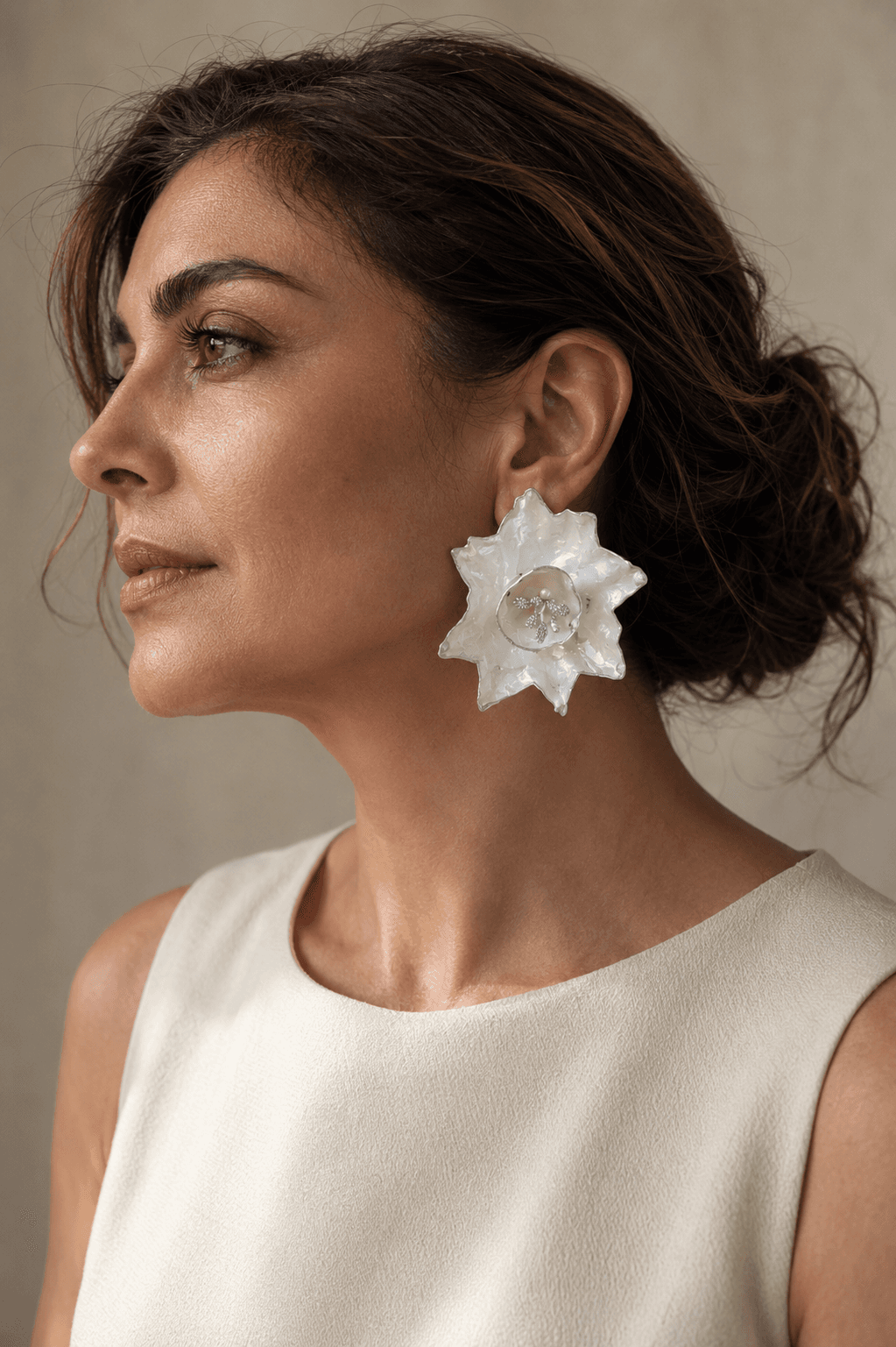 Monochrome earring — worn